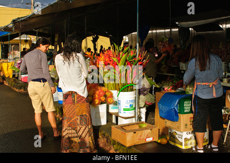 Hilo farmers market, Big Island Hawaii. Stock Photo