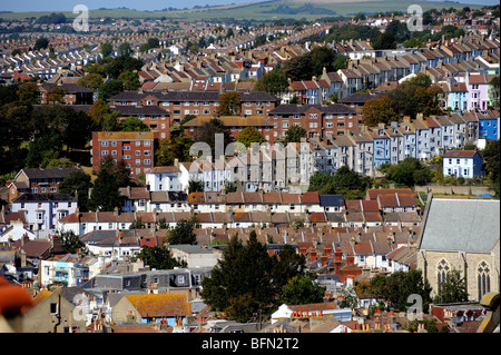 Rows of terraced houses in the centre of brighton Stock Photo