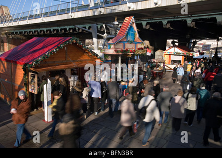 a german christmas market on the south bank of london Stock Photo