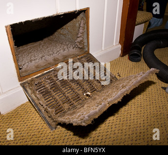 ARLINGTON, VIRGINIA, USA - Dust build up in house duct. Stock Photo