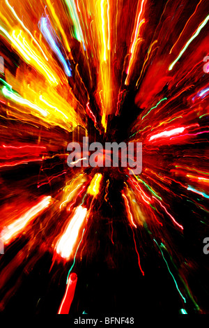 Colourful light trails Stock Photo