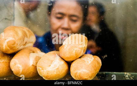 A street sandwich stand in Phnom Penh, Cambodia. Stock Photo