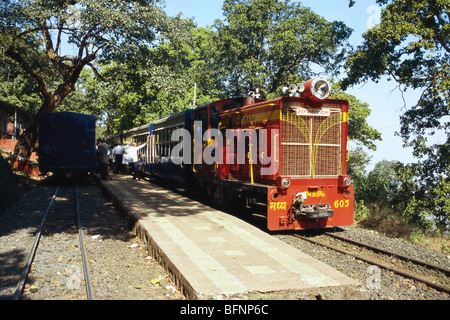 Toy diesel train ; Matheran Hill Railway ; Neral ; Matheran ; Maharashtra ; India ; asia Stock Photo