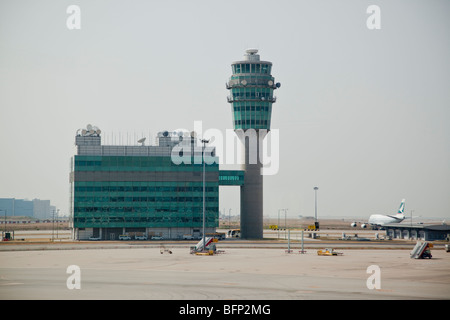 Control tower, Hong Kong airport Stock Photo