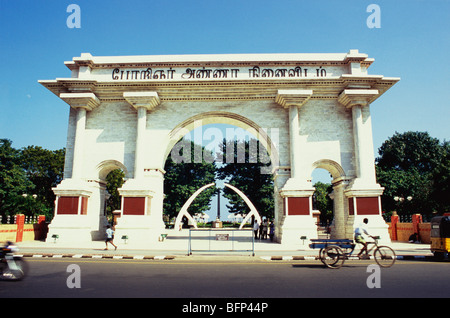 Huge entrance Anna Smarak Memorial Marina ; Chennai ; Tamil Nadu ; India Stock Photo