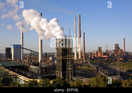 ThyssenKrupp steel factory, Duisburg, North Rhine-Westphalia, Germany. Stock Photo