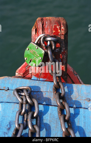 Boat chain and lock ; lock and chain ; india ; asia Stock Photo