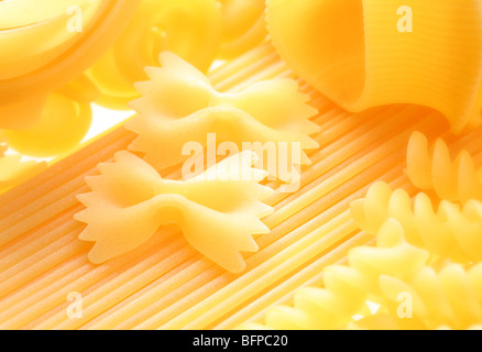 Back projected (lighted) macaroni (pasta) Stock Photo