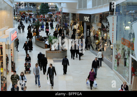 Christmas shoppers in Basingstoke Hampshire England Stock Photo