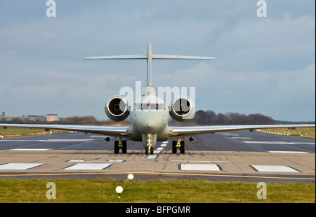 Bombardier Sentinel R1 DE&S Raytheon, Chester arriving for TLT exercise at RAF Kinloss Morayshire.  SCO 5570 Stock Photo
