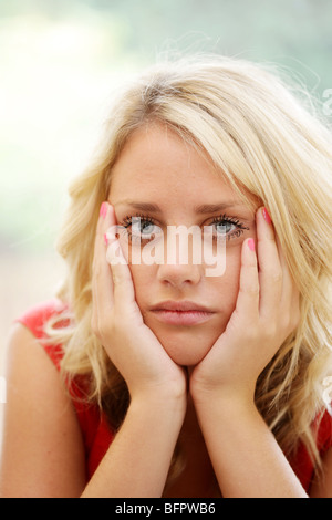 Sad Teenage Girl. Model Released Stock Photo