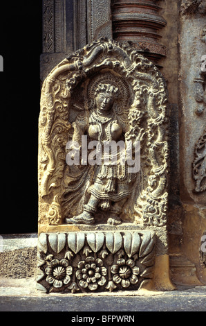 MAA 66562 : Detail of intricate statue in Sri Chennakeshava temple ; Belur ; Karnataka ; India Stock Photo