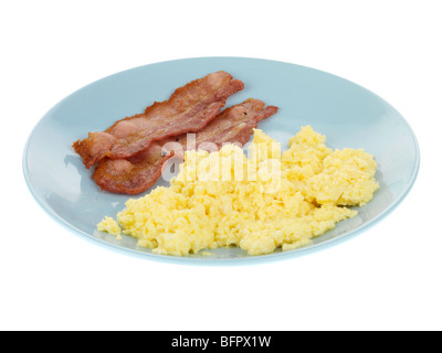 Scrambled Egg with Lean Streaky Bacon Stock Photo