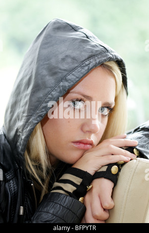 Sad Teenage Girl. Model Released Stock Photo