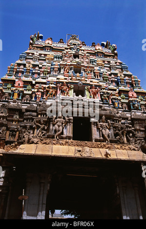 NGS 66945 : Gopuram of Meenakshi temple ; Madurai ; Tamil Nadu ; India Stock Photo