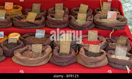 Spices 'La Flotte' market 'Ille de Re' Stock Photo