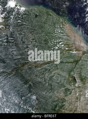 August 19, 2009 - Afternoon clouds over the Amazon Basin. Stock Photo