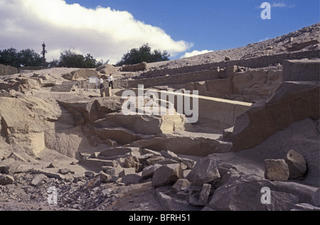 Unfinished obelisk in ancient granite quarry Aswan Egypt Abandoned because of a crack Stock Photo