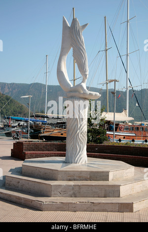 statue of a mermaid in Marmaris harbour turkey Stock Photo