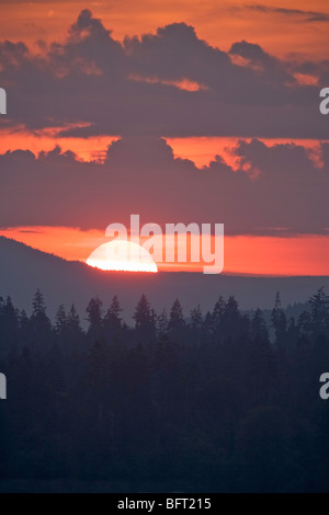 Sunset Over Mountain Stock Photo
