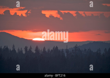 Sunset Over Mountain Stock Photo