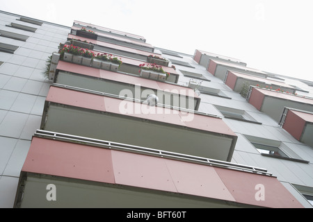 Falling Football and Balconies Stock Photo