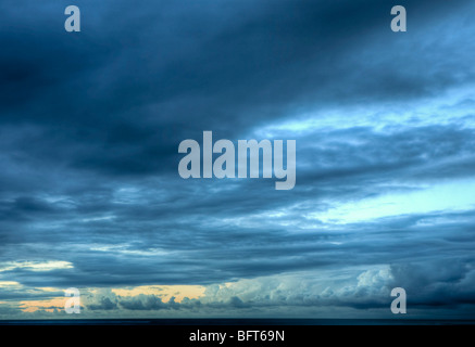 Cloudy Sky a Sunset, Turks and Caicos Stock Photo