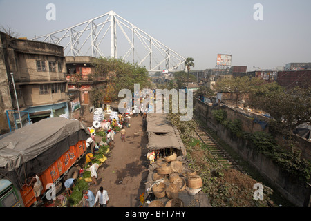 Flower Market, Kolkata, West Bengal, India Stock Photo