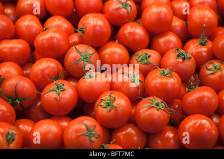 Tomatoes in Open Air Market, Barcelona, Spain Stock Photo