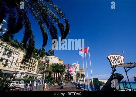 The quai des Etats-Unis along the mediterranean sea in Nice Stock Photo