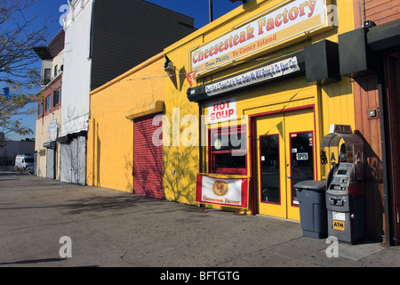 The Cheesesteak Factory restaurant, Surf Ave., Coney Island, Brooklyn, NY Stock Photo