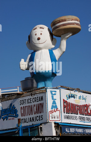 Paul's Daughter snack bar and concession stand on the boardwalk at Coney Island, Brooklyn, NY Stock Photo