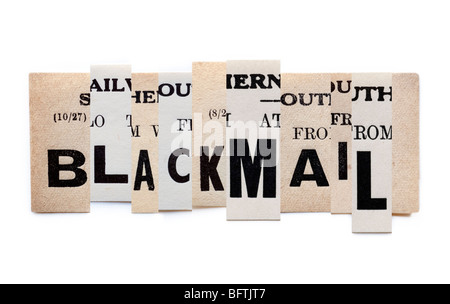 Blackmail, paper collage Stock Photo