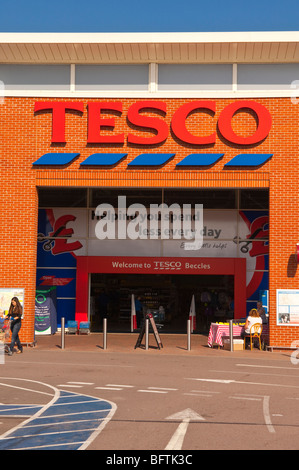 The Tesco Superstore supermarket in Beccles,Suffolk,Uk Stock Photo