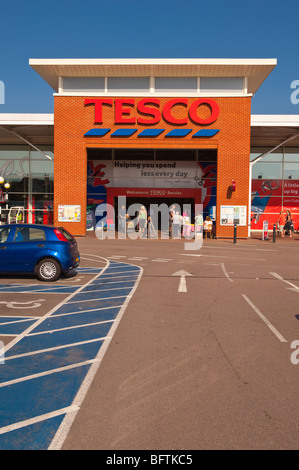 The Tesco Superstore supermarket in Beccles,Suffolk,Uk Stock Photo