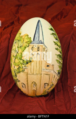 Easter egg with hand-painted motives Stock Photo