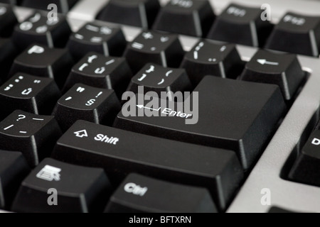 macro shot of black computer keyboard Stock Photo