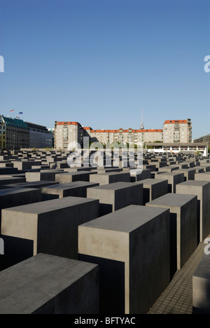 Berlin. Germany. Memorial to the Murdered Jews of Europe / Holocaust Memorial, Denkmal für die ermordeten Juden Europas. Stock Photo