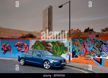 AudiA5  Sport Back parked near Brick Lane in East London UK Stock Photo