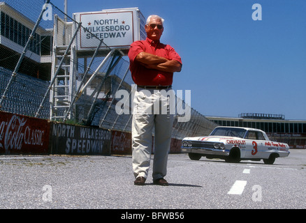 Junior Johnson with his Magic motor Chevrolet at North Wilkesboro Speedway Stock Photo