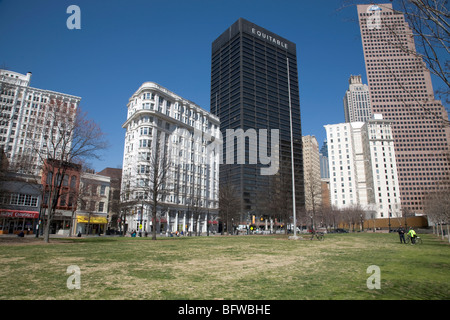 Woodruff Park And Business District Downtown Atlanta Stock Photo