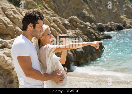 Portrait of a young beach couple Stock Photo