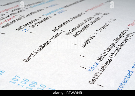 A printout of C# computer programming code language Stock Photo - Alamy
