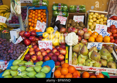 Fruit and vegetable display in Malaga, Spain Stock Photo - Alamy