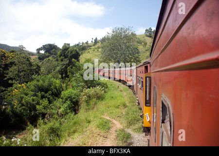 Sri Lanka, The main train east from Colombo into the Hill Country, through Kandy, Nanu Oya, for Nuwara Eliya and Ella to Badulla Stock Photo