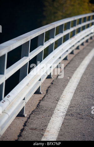 Road bridge metal parapet , Finland Stock Photo