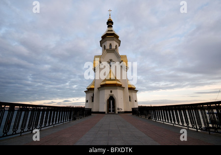St Nicholas church on the River Dnieper in Kiev Stock Photo