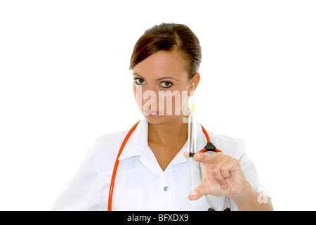 Krankenschwester mit einer Spritze, nurse with injection Stock Photo