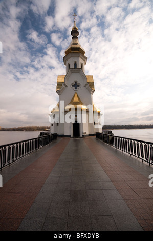 St Nicholas church on the River Dnieper in Kiev Stock Photo
