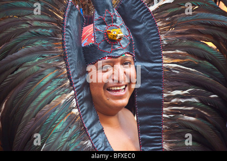 Aztec Dancer in Plaza de la Constitucion in Mexico City Stock Photo